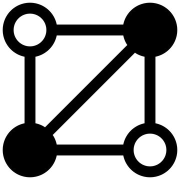Data structure. Outlined stroke vector icon with black-filled details.