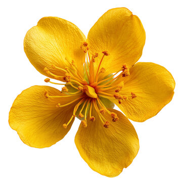 bright yellow ochna flower on transparent png background