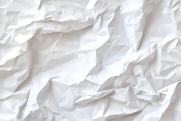 Obraz premium Close-up of intensely crumpled, off-white paper. Shadows and highlights create depth, and the texture is visually interesting