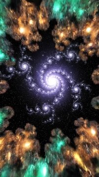 Abstract fractal design in vibrant colors with dynamic visual effect