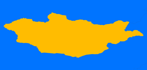 Obraz premium Outline Vector Map of Mongolia