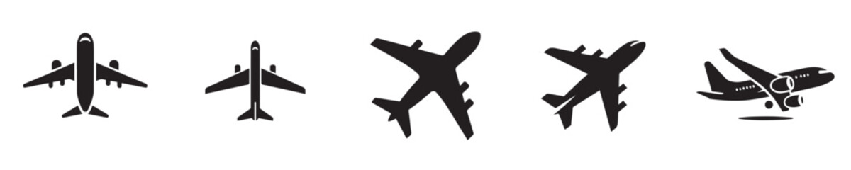 Obraz premium airplane vector with silhouette style