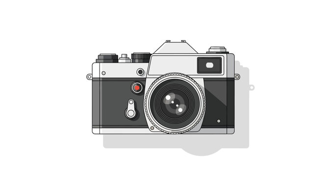 Vintage film camera photography device.