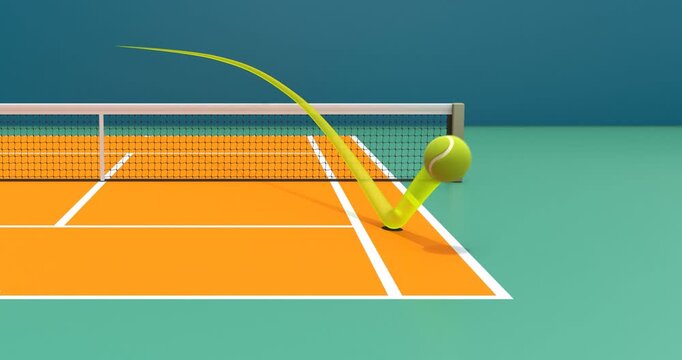 "Hawk Eye" possible tennis shot situations  - 3D animation