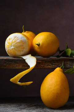 Vertical Lemon Still Life.