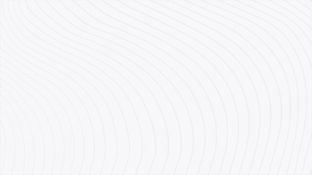 Seamless looped Elegant white background with flowing animated curved lines creating a dynamic wave motion for a clean, minimalist, and modern seamless looping corporate presentation