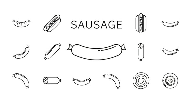 Variety of Sausage Meat Products.