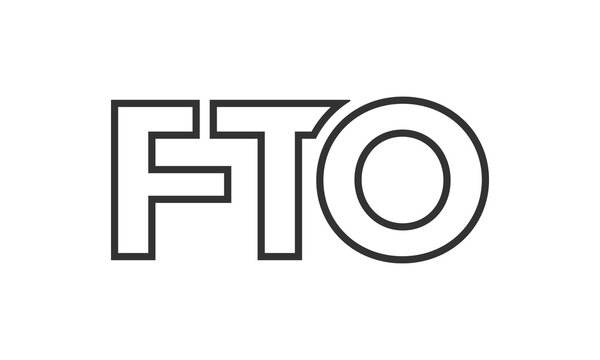 FTO logo design template with strong and modern bold text. Initial based vector logotype featuring simple and minimal typography. Trendy company identity.