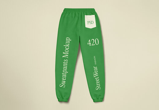 Lying Back View Sweatpants Mockup