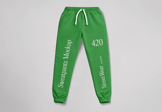 Lying Front View Sweatpants Mockup