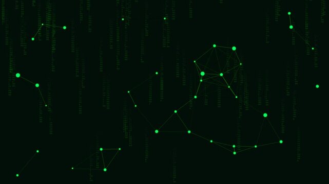 4K Matrix Network Animation - Cyber Code Tech Background