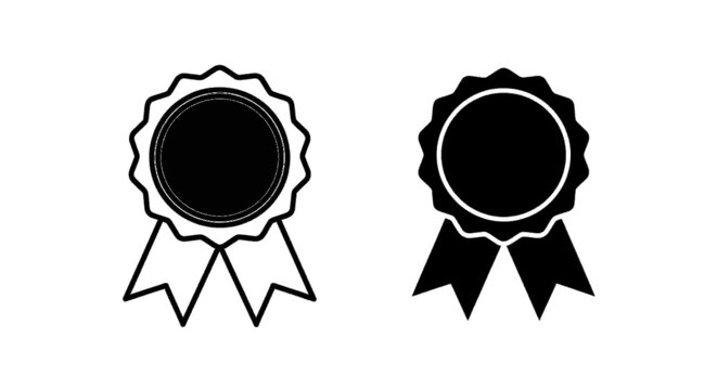 Vector illustration of set of award ribbon icons, vector illustration of prize badges