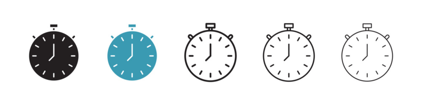 Stop watch icon in flat style. Basic vector symbol illustration
