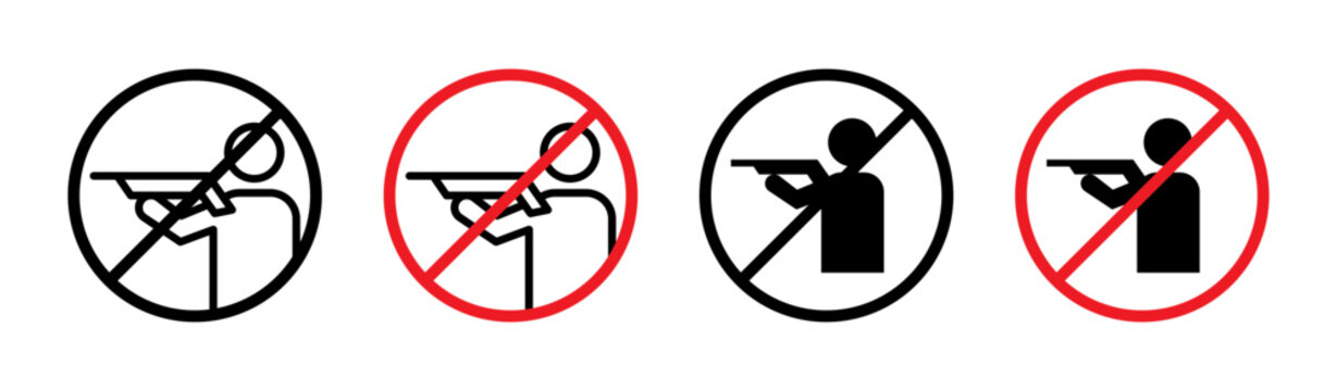 Stop hunting sign in flat style. Basic vector symbol illustration