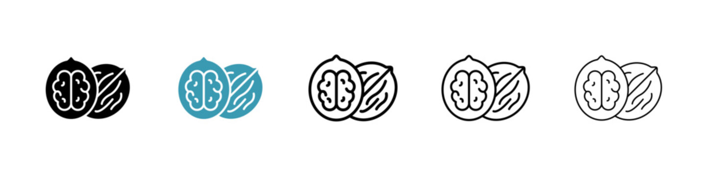 Walnut icon in flat style. Basic vector symbol illustration