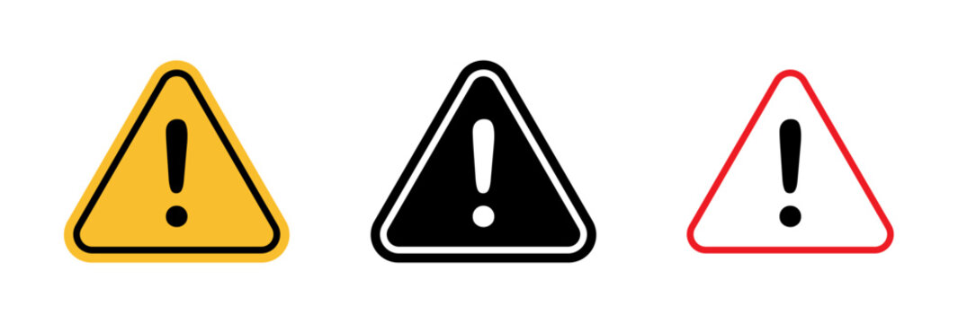 Warning attention sign in flat style. Basic vector symbol illustration