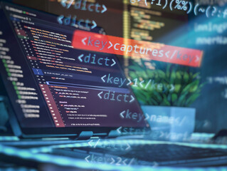 XML code overlay on programming workspace