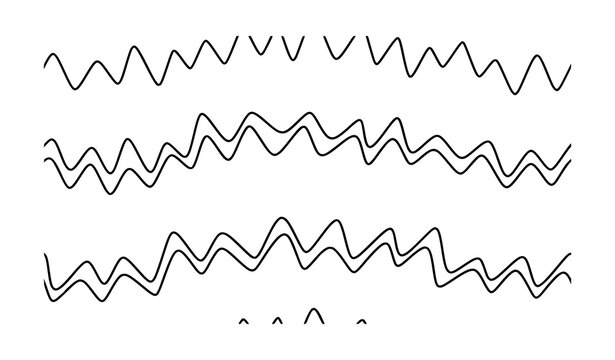 Hand drawn zigzag seamless pattern black and white abstract geometric background for textile and print design