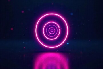 Fototapeta premium A futuristic symbol glowing in neon lights against a dark background, representing technology, innovation, and progress , dark, digital