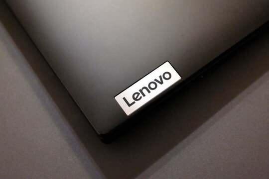 Belgrade, Serbia &ndash; March 21, 2026 &ndash; Lenovo laptop brand logo close-up on device surface