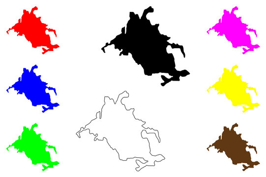 Karaman city (Republic of T&uuml;rkiye, Turkey) map vector illustration, scribble sketch Karaman map