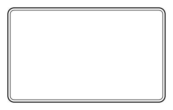 Elegant Double Line Rounded Rectangle Border Frame Isolated on Transparent Background PNG