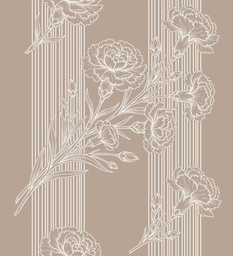 viburnum line art pattern design