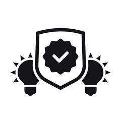 patents icon on white, legal protection of inventions