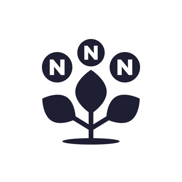 nitrogen fertilizer icon with a plant