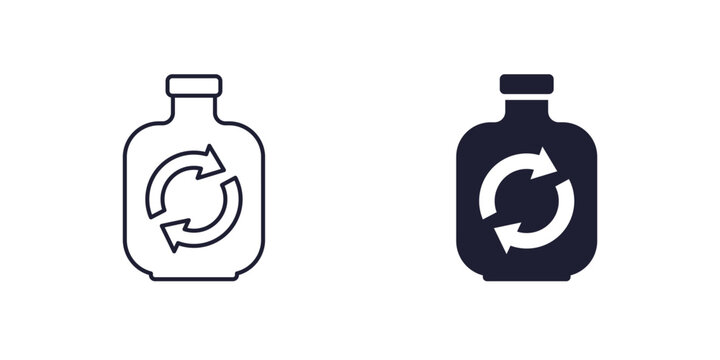 water refill icons on white, line and solid design
