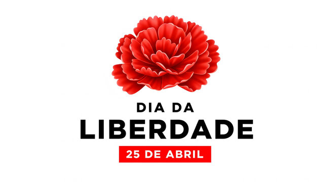 Red Carnation Flower Dia Da Liberdade 25 De Abril Text liberty freedom