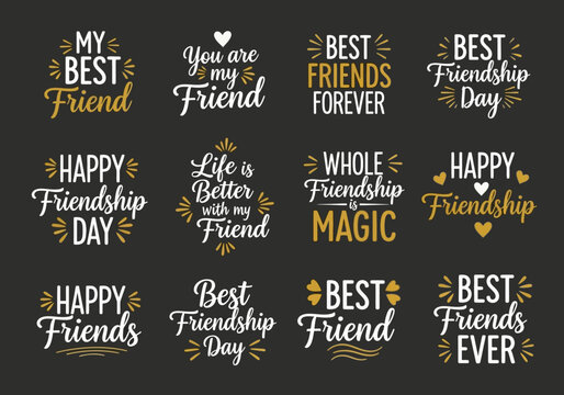 Best friends day quotes and typography