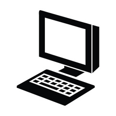 Fototapeta premium Vector computer monitor and keyboard icon
