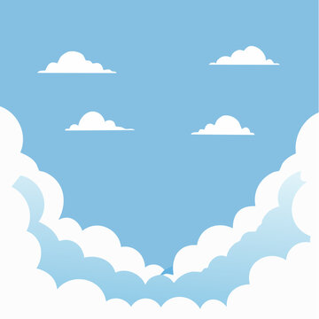 Heller Himmel mit weichen Wolken