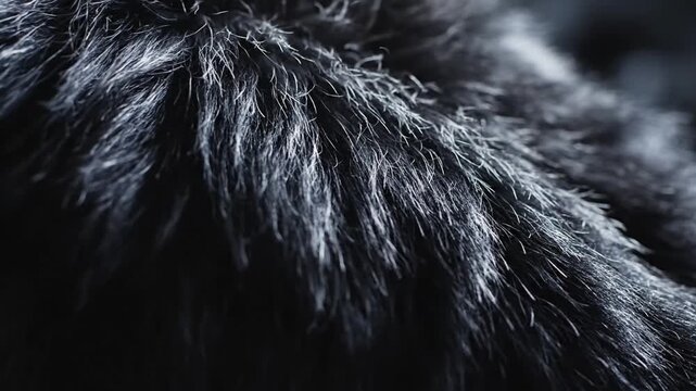 Close-up of black fur texture.
