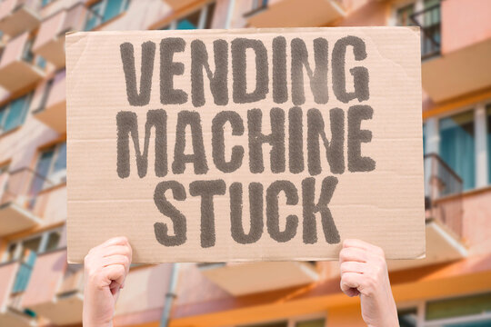 "Vending Machine Stuck" Products stuck inside a vending machine are usually caused by misaligned coils, overfilled slots, or expired parts. VENDING. MACHINE. FAIL. MALFUNCTION. REPAIR.