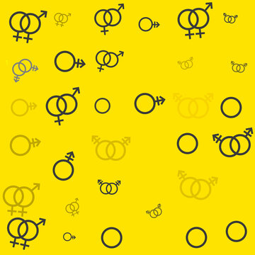 LGBT seamless pattern of male and female simbols. Mars and Venus icons.