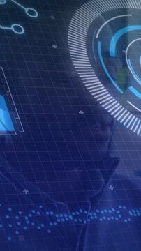 Vertical video: Starting sequence HUD ring pulsing on screen, showing grid trace and silhouette