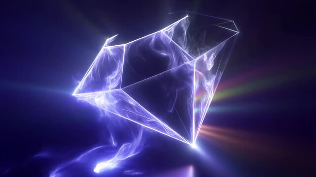 Glowing geometric diamond shape