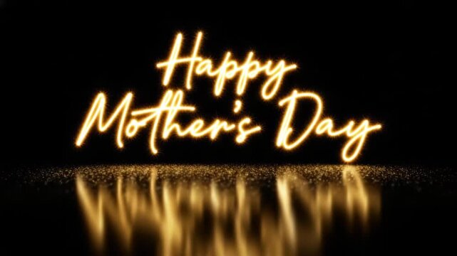 Happy mother's day glowing text animation for celebration
