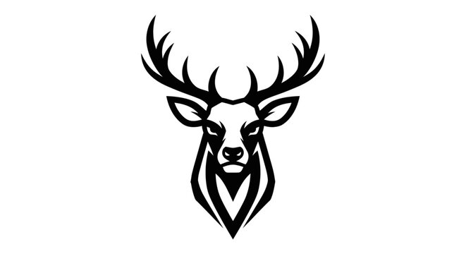 Stunning black and white deer head design
