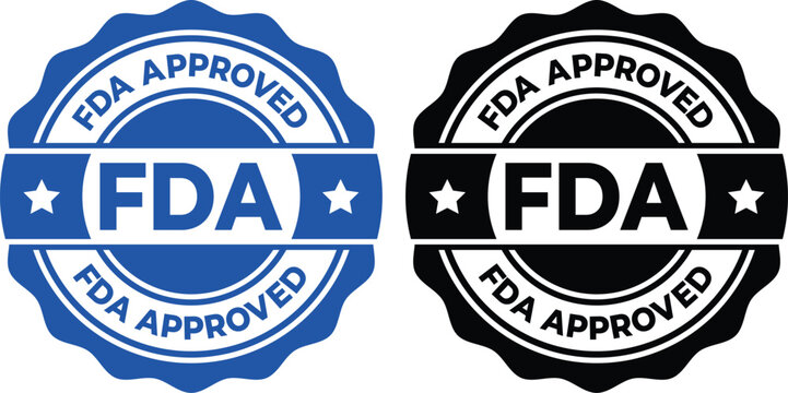 FDA Approved Star Badge Seal &ndash; Official Certification Stamp with Banner and Stars for Quality Assurance