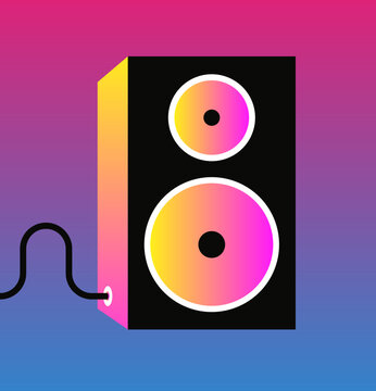 Minimal Speaker Modern Audio Device Illustration