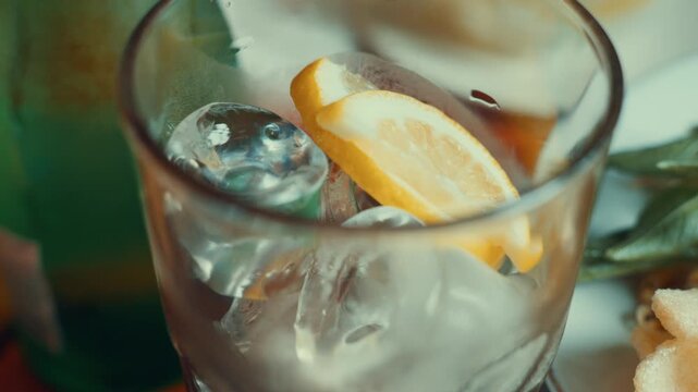 Refreshing Lemon Drink with Ice