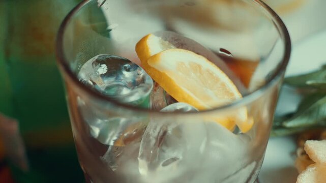 Refreshing Lemon Drink with Ice