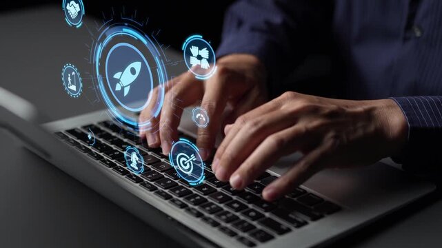 Startup launch and business growth concept, rocket symbolism, entrepreneurship, startup innovation, and early-stage success strategies for new business development and expansion. Funnel