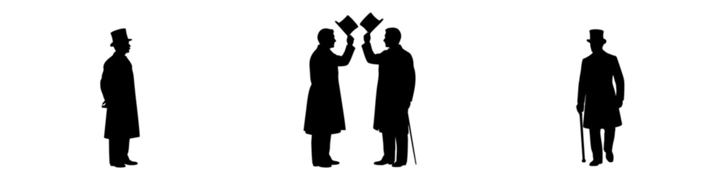 Vintage silhouettes of gentlemen living everyday moments with spontaneity

