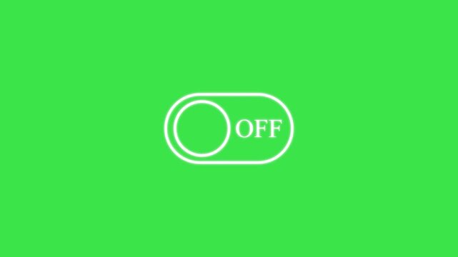 switch off on button animated. mobile phone toggle slider ui turn bar isolated video animation 4k, green skin, and black skin.