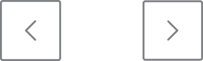 Obraz premium Left and Right Navigation Arrows with Square Box Icon Set Vector