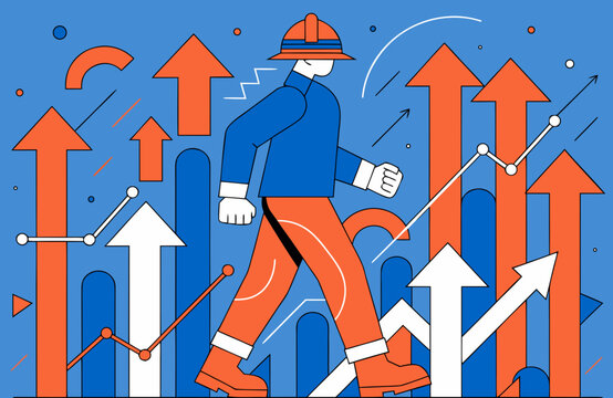 business people with arrow